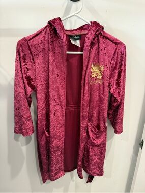 Kids Harry Potter Plush Maroon Gryffindor Hooded Robe